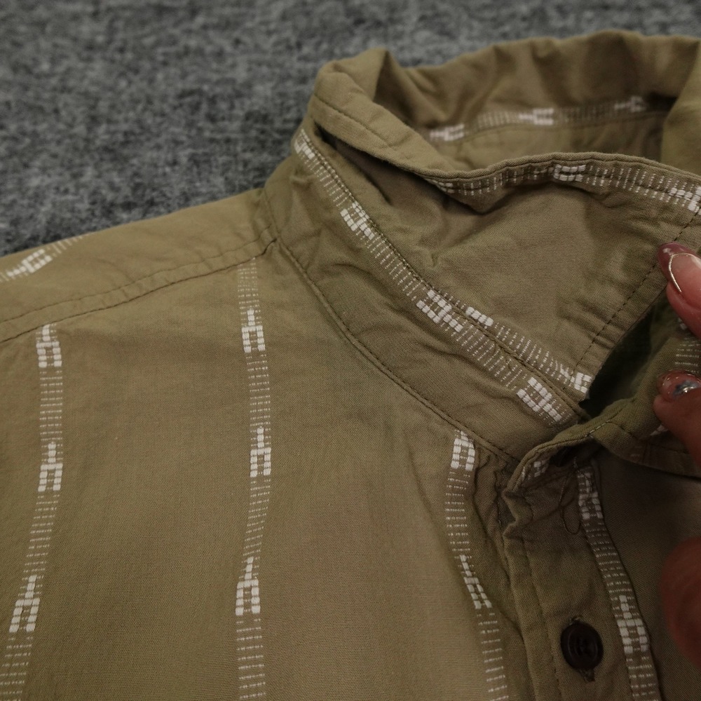 Katin Shirt Mens Medium Green Stripe Button Up Short Sleeve Casual Casual - Picture 9 of 14